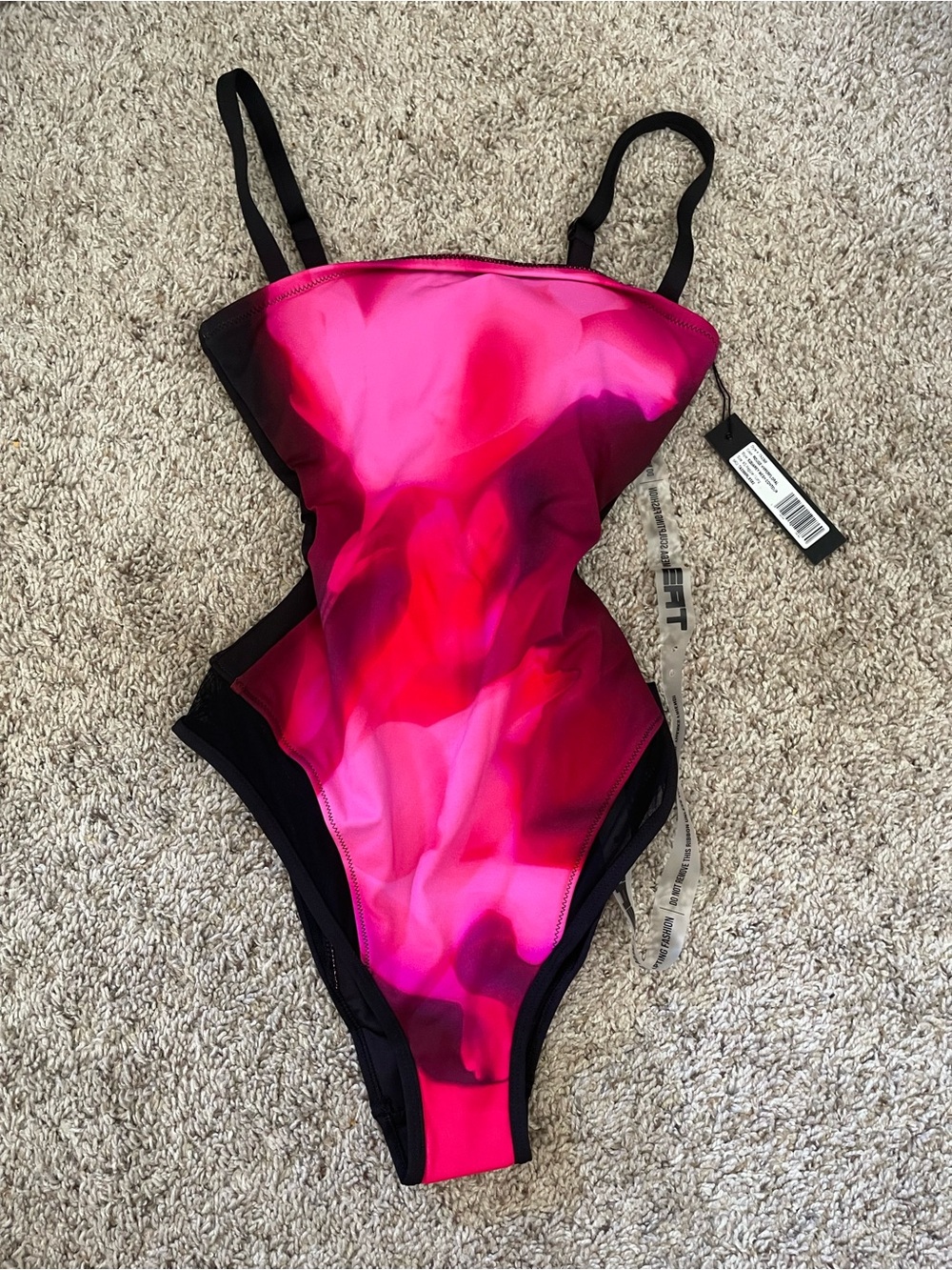 TA3 Squarey Mesh Contour One Piece Swimsuit Rouge Hyperfloral XS RL NWT